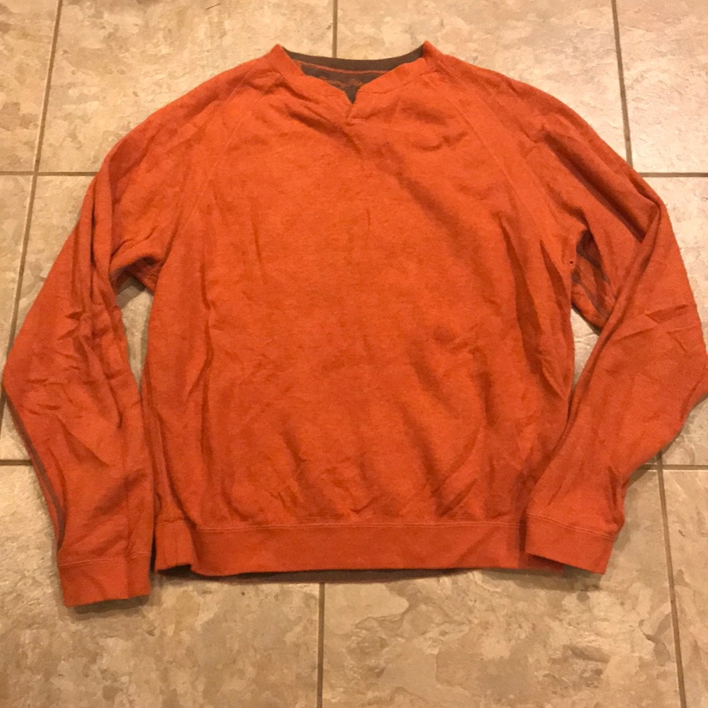 Orange And Brown Reversible Pullover Sweater - image 2